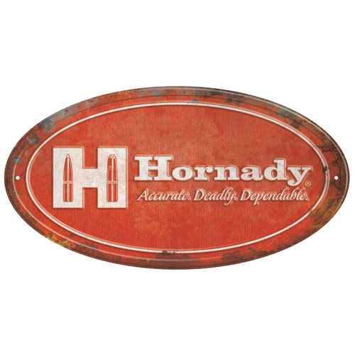 Hornady Replica Red and White Oval Tin Sign [FC-090255991444]