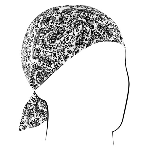 ZANheadgear Flydanna Cotton White Paisley [FC-642608008189]