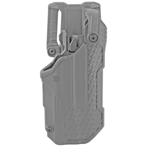 BLACKHAWK! T-Series L3D Level 3 Light Bearing Duty Holster Fits Glock 17/19/22/23 with TLR-1, 2 Right Hand Polymer Basketweave Finish Black [FC-604544662887]