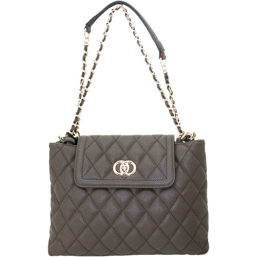 Cameleon Coco Purse with Concealed Carry Gun Compartment 13"x8"x3" Quilted Synthetic Leather Brown [FC-659806490968]