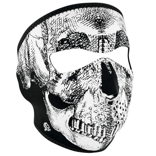 ZANheadgear Neoprene Full Face Mask Black and White Skull Face [FC-642608025261]