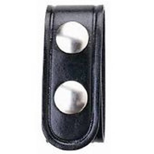 Boston Leather Belt Keeper .75" Leather Plain Black Nickel Snaps 5456-1-N [FC-192375079047]