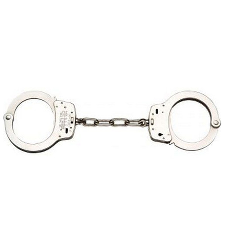 Smith & Wesson Model 100L 4-Linked Chain Slot Double Lock Handcuffs Nickel [FC-022188501407]