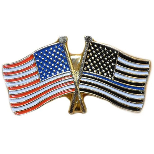 Thin Blue Line Thin Blue Line American Flag and American Flag Pin [FC-713012785635]