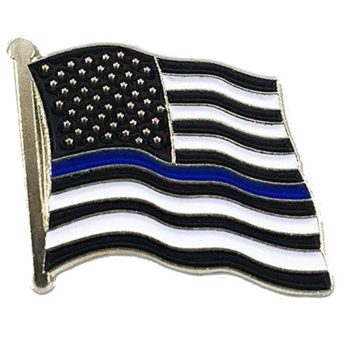 Thin Blue Line American Flag Lapel Pin [FC-713012785673]