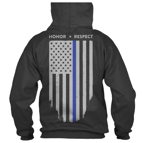 Thin Blue Line Hoodie Honor/Respect TBL Flag [FC-691965268170]