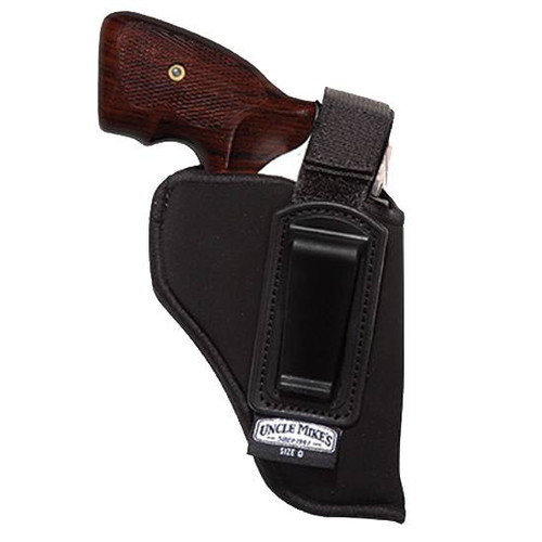 Uncle Mike's Inside the Pant Holster with Retention Strap 3.25"-3.75" Barrel Medium and Large Frame Semi Autos Left Hand Nylon Black 7616-2 [FC-436997616236]