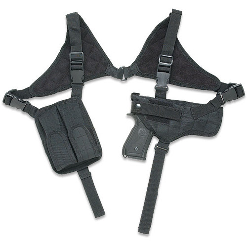 Leapers UTG Law Enforcement Horizontal Shoulder Holster Ambidextrous Polyester Black [FC-4712274520233]