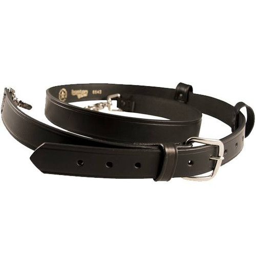 Boston Leather 6543 Firefighter's Radio Strap Size Standard 1.25" Wide Nickel Buckle Plain Finish Leather Black 6543-1 [FC-192375088506]