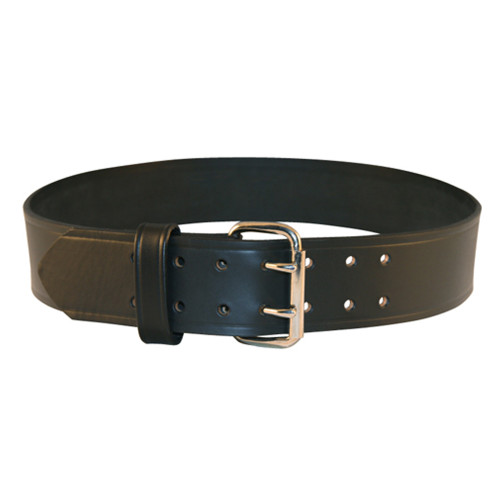 Boston Leather Explorer Duty Belt 2.25" Leather Chrome Buckle Size 42 Plain Black 6503-1-42 [FC-192375143908]