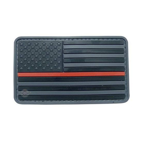 Tru-Spec PVC U.S. Flag Morale Patch Black and Red 6783000 [FC-690104388311]