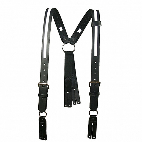 Boston Leather Firefighter's Suspenders Leather Safety Ribbon [FC-192375164866]
