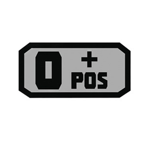 Voodoo Tactical Blood Type Patch O + POS TPR Rubber Gray [FC-783377011830]