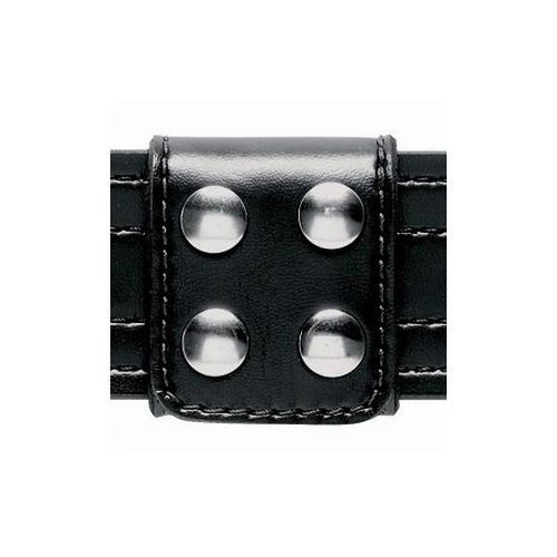 Safariland Slotted Belt Keeper Extra Wide 4 Snap Fits 1.75" Belts Chrome Hardware Plain Leather Black 654-2 [FC-781602052481]