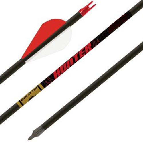 Gold Tip Arrow Hunter Series 32" Shaft 400 Spine Push In Nocks 2" Vanes Smart Carbon Technology Black 6 Pack [FC-791331876623]