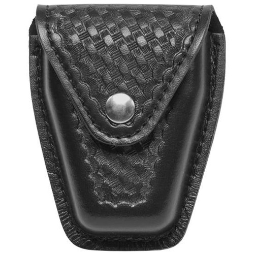 Safariland Model 190 Handcuff Pouch Hinged Cuffs Top Flap Chrome Snap SafariLaminate Basket Black 190H-4 [FC-781602046305]