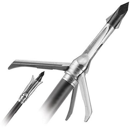 Grim Reaper Broadheads Whitetail Special Razortip Three Blade Mechanical Broadheads 100 Grain 2" Cutting Diameter Steel Tip Stainless Steel Blades Aluminum Ferules Black 3 Pack 1924 [FC-814846019245]