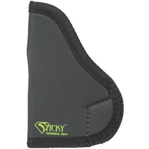 Sticky Holster MD-4 Medium IWB Holster Ambidextrous Single Stack/Sub-Compact Medium Semi Auto Pistols Up to 3.6" Barrels Sticky Skin Material Matte Black Finish [FC-858426004061]