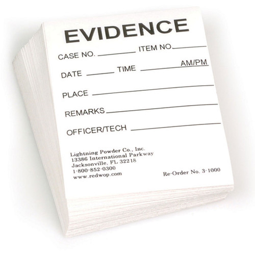Lighting Powder Evidence ID Labels, 2" x 2", Pack of 100 [FC-844272014545]