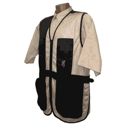 Browning Trapper Creek Shooting Vest X-Large Black and Tan [FC-023614382973]