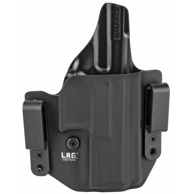 LAG Tactical Defender Series OWB/IWB Holster for CZ P-10C Models Right Hand Draw Kydex Construction Matte Black Finish [FC-811256026597]