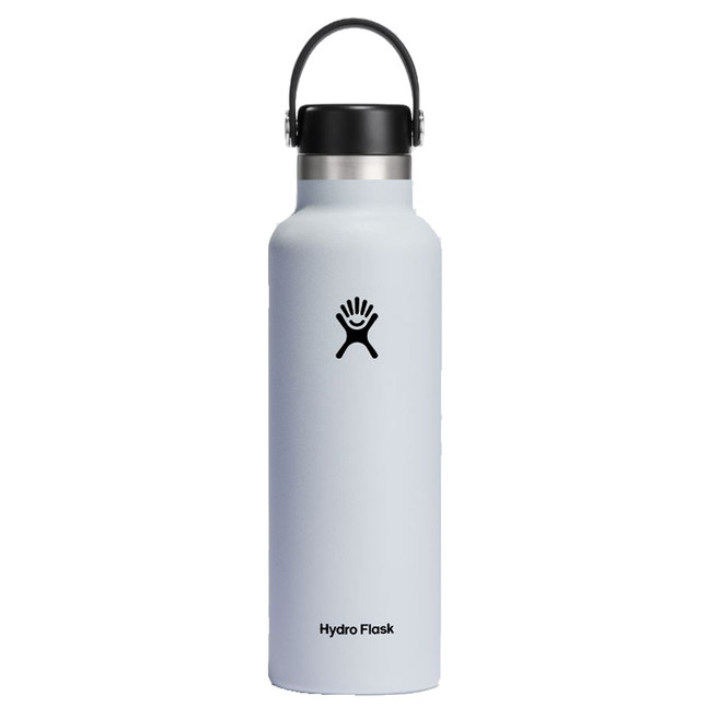 Hydro Flask 21 oz Standard Mouth Water Bottle with Flex Cap White [FC-810497025697]