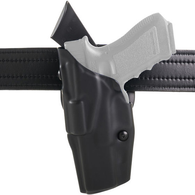 Safariland Model 6390 Glock 17 Gen 5 with ITI M3/TLR-1/TLR-1HL/ SureFire X200/X300/X300U ALS Mid-Ride Level I Retention Duty Holster Left Hand STX Plain Black [FC-781602806237]