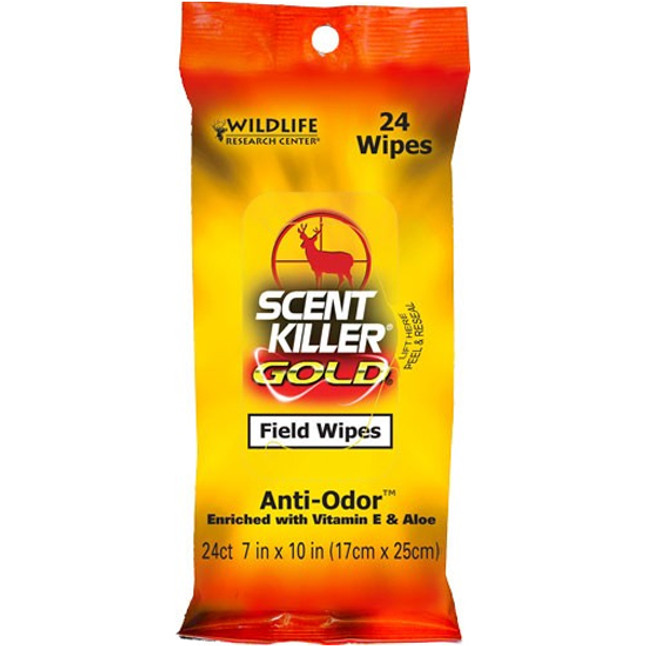 Wildlife Research Center Scent Killer Gold Odorless Formula 24 Count 7"x10" Field Wipes [FC-024641012956]