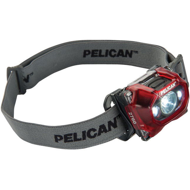 Pelican 2760C Headlamp LED 42-289 Lumens AAA Polymer Red [FC-019428144661]