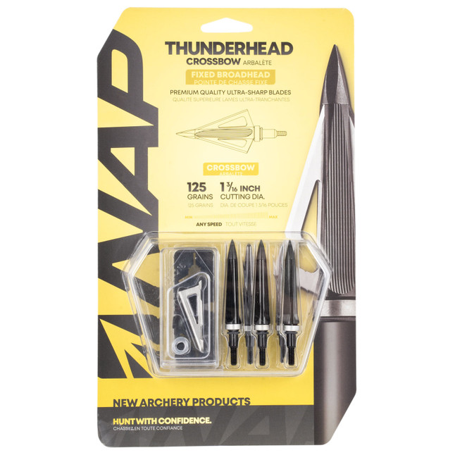 New Archery Products Thunderhead Crossbow 3 Blade Broadhead 125 Grain 1-3/16" Cutting Diameter 5 Pack [FC-033576606956]