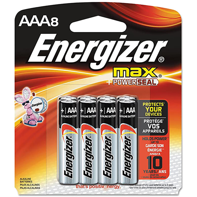 Energizer Max AAA Batteries Alkaline Batteries 8 Per Package [FC-039800108050]