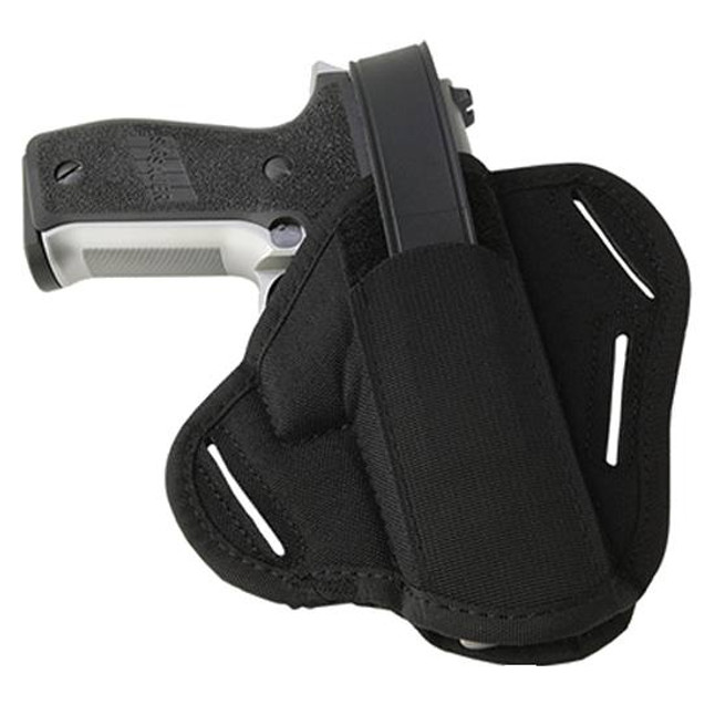 Uncle Mike's Hidden Hammer 3"-4" Barrel Medium Frame Semi Autos Super Belt Slide Holster Ambidextrous Nylon Black 8601-0 [FC-043699860104]