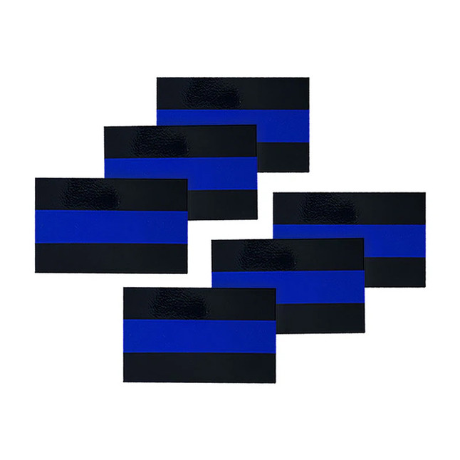 Thin Blue Line Reflective Thin Blue Line License Plate Stickers, 1 X .75 Inches, 6 Pack [FC-704438931164]
