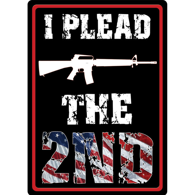 River's Edge Products "I Plead The 2nd" Tin Sign 12 Inches by 17 Inches 1598 [FC-643323159804]