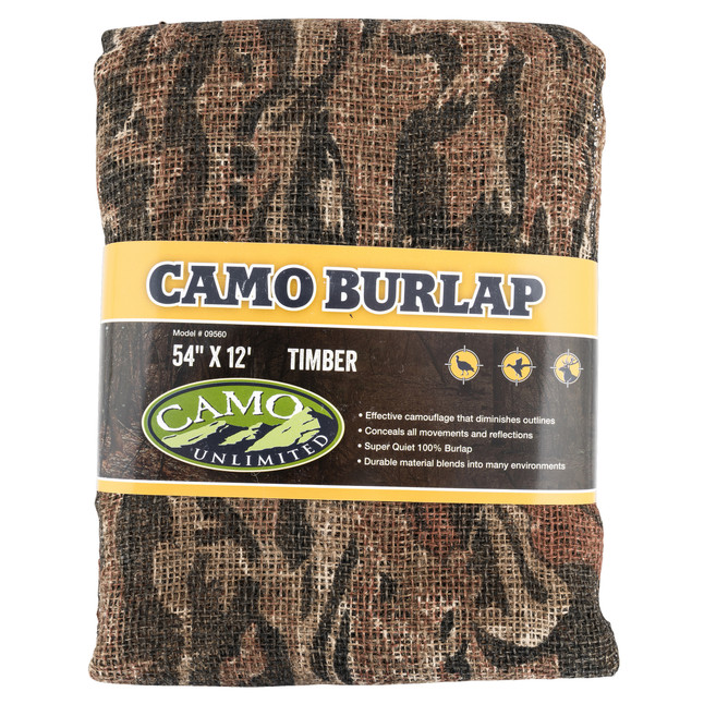 Camo Unlimited Camouflage Burlap 54"x12' Timber Pattern [FC-690104028163]