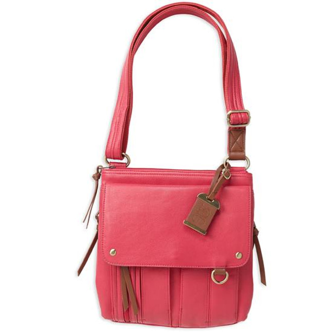 Bulldog Cases Cross Body Style Purse 11" X 11" X 2" Leather Med Pink [FC-672352010886]