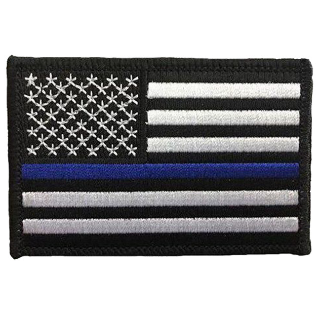 Thin Blue Line American Flag Patch Velcro Backing [FC-691965265209]