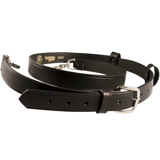 Boston Leather 6543 Firefighter's Radio Strap Size Standard 1.25" Wide Nickel Buckle Plain Finish Leather Black 6543-1 [FC-192375088506]