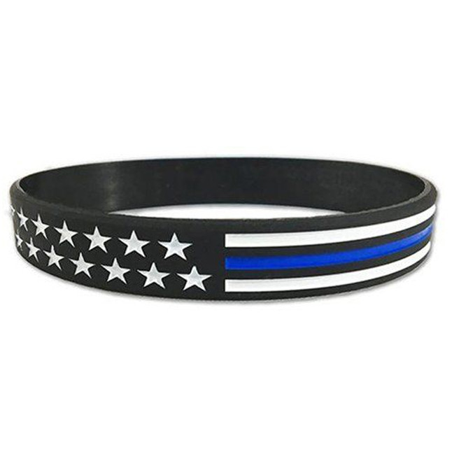 Thin Blue Line American Flag Bracelet [FC-704438914556]