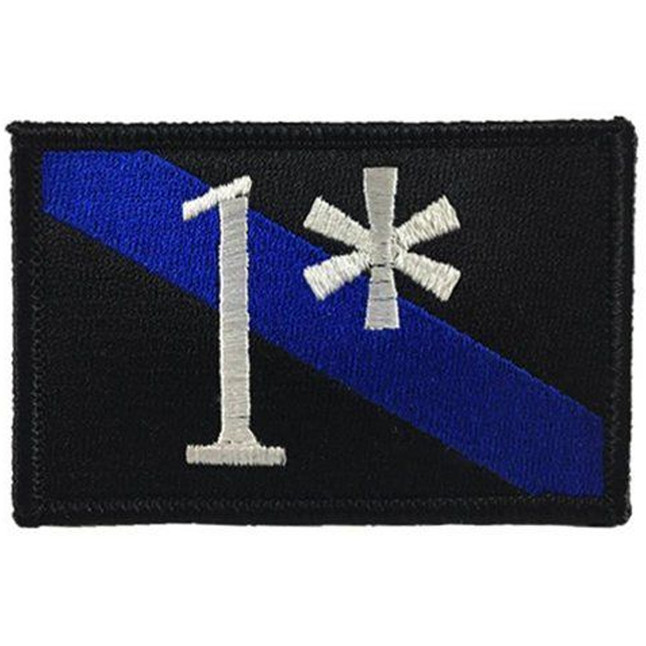 Thin Blue Line 1* Asterisk Patch Velcro 2x3 inch [FC-704438917359]