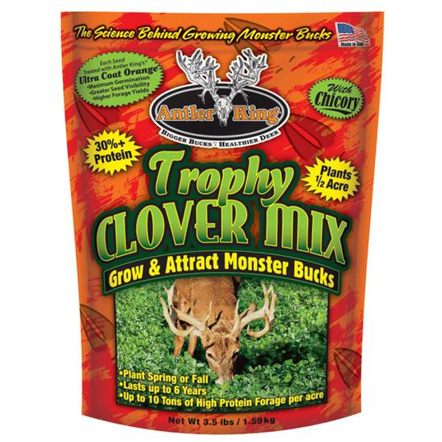 Antler King Trophy Clover Chicory Seed Food Plot Mix Deer Turkey 3.55 lbs 1/2 Acre [FC-747101000033]
