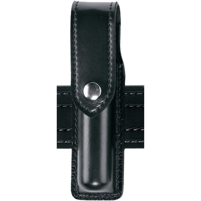 Safariland 308 Hand-Held Flashlight Holder Fits INOVA T3 2.25" Belt Loop Chrome Snap SafariLaminate Plain Black [FC-781602371698]