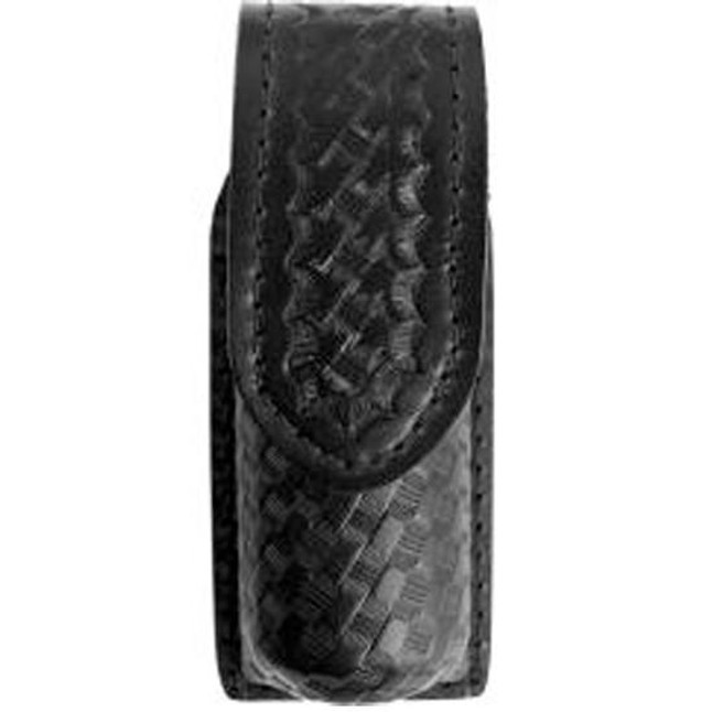 Safariland Model 38 OC Spray Holder Standard Top Flap 1.375"x4" SafariLaminate Hidden Snap Closure Basket Weave Black 38-2-4HS [FC-781602440479]