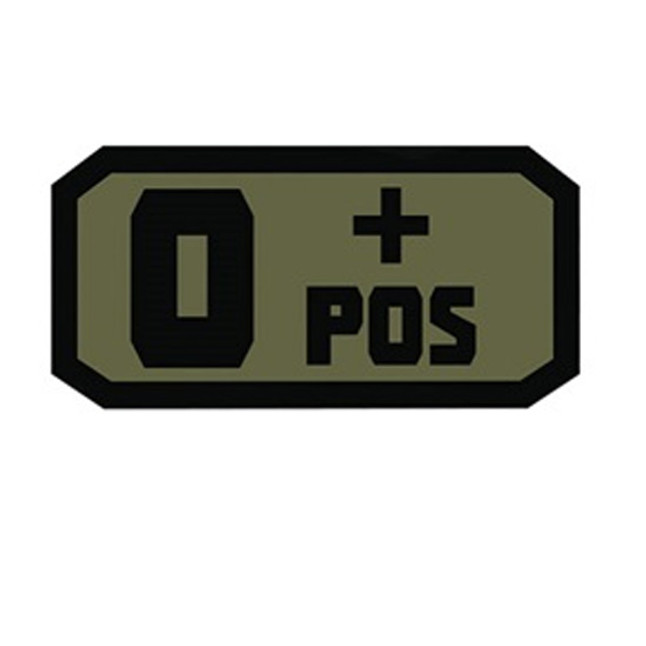 Voodoo Tactical Blood Type Patch O + POS TPR Rubber Olive Drab [FC-783377011854]