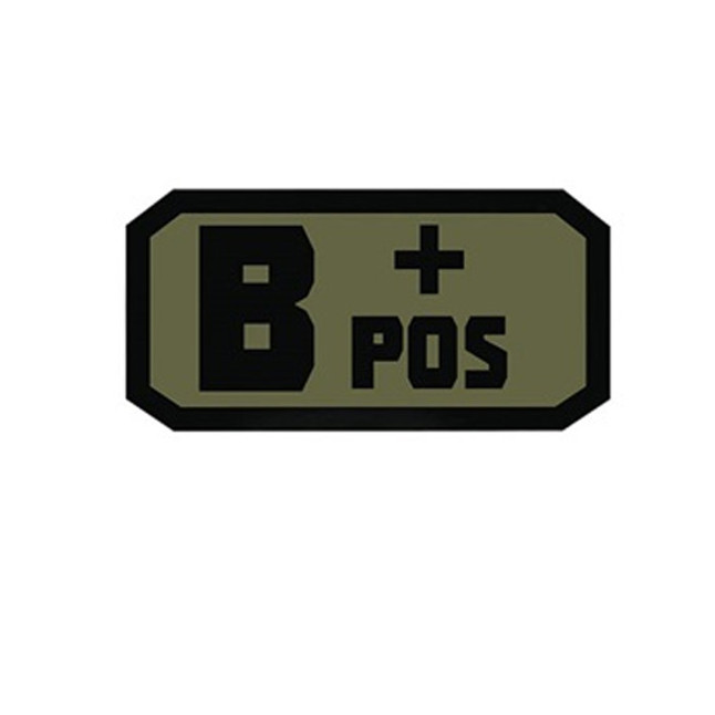 Voodoo Tactical Blood Type Patch B + POS TPR Rubber Olive Drab [FC-783377011793]