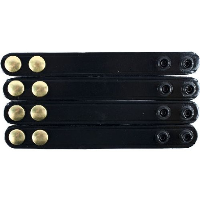 Gould & Goodrich Double Snap Belt Keepers Brass Snaps  Leather Basketweave Black 4 Pack B76-4WBR [FC-768574119718]