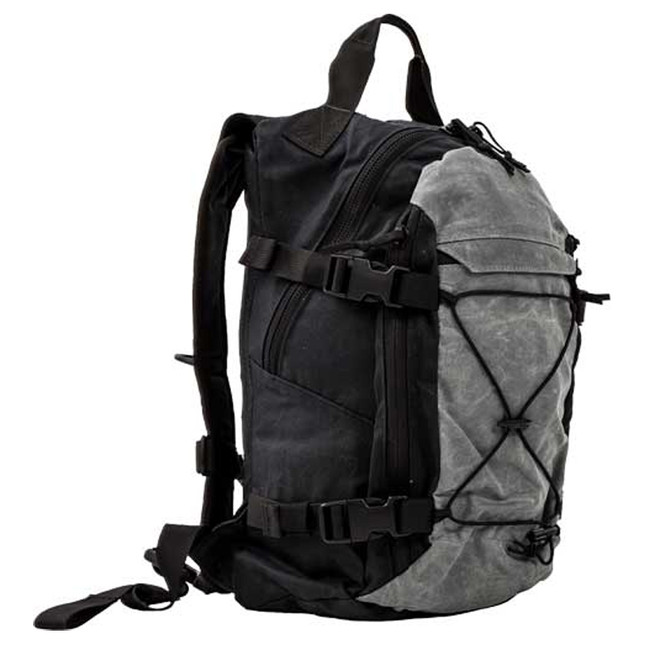 Grey Ghost Gear Throwback Backpack 15"x9"x6" Overall 850 Total Cubic Inches Waxed Canvas Black/Gray [FC-810001170790]