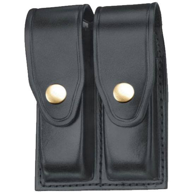 Gould & Goodrich Double Magazine Case Leather for Glock 32 Brass Snap Plain Black Finish B627-7BR [FC-768574119169]