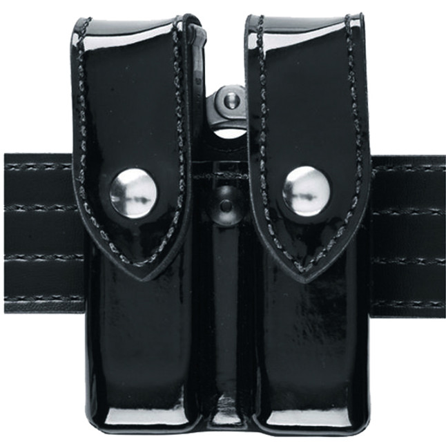 Safariland 72 Magazine and Cuff Pouch fits Glock 17/22 Chrome Snaps SafariLaminate Hi-Gloss Black [FC-781602388917]