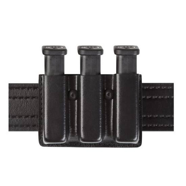 Safariland Model 775 Slimline Open Top Triple Magazine Pouch Glock 17 Plain Leather Finish [FC-781602480451]